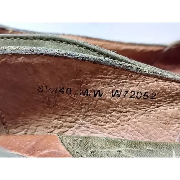 Born Womens | Green | Leather Round Toe Floral Ballet Flat Size 8.5 - Picture 10 of 12